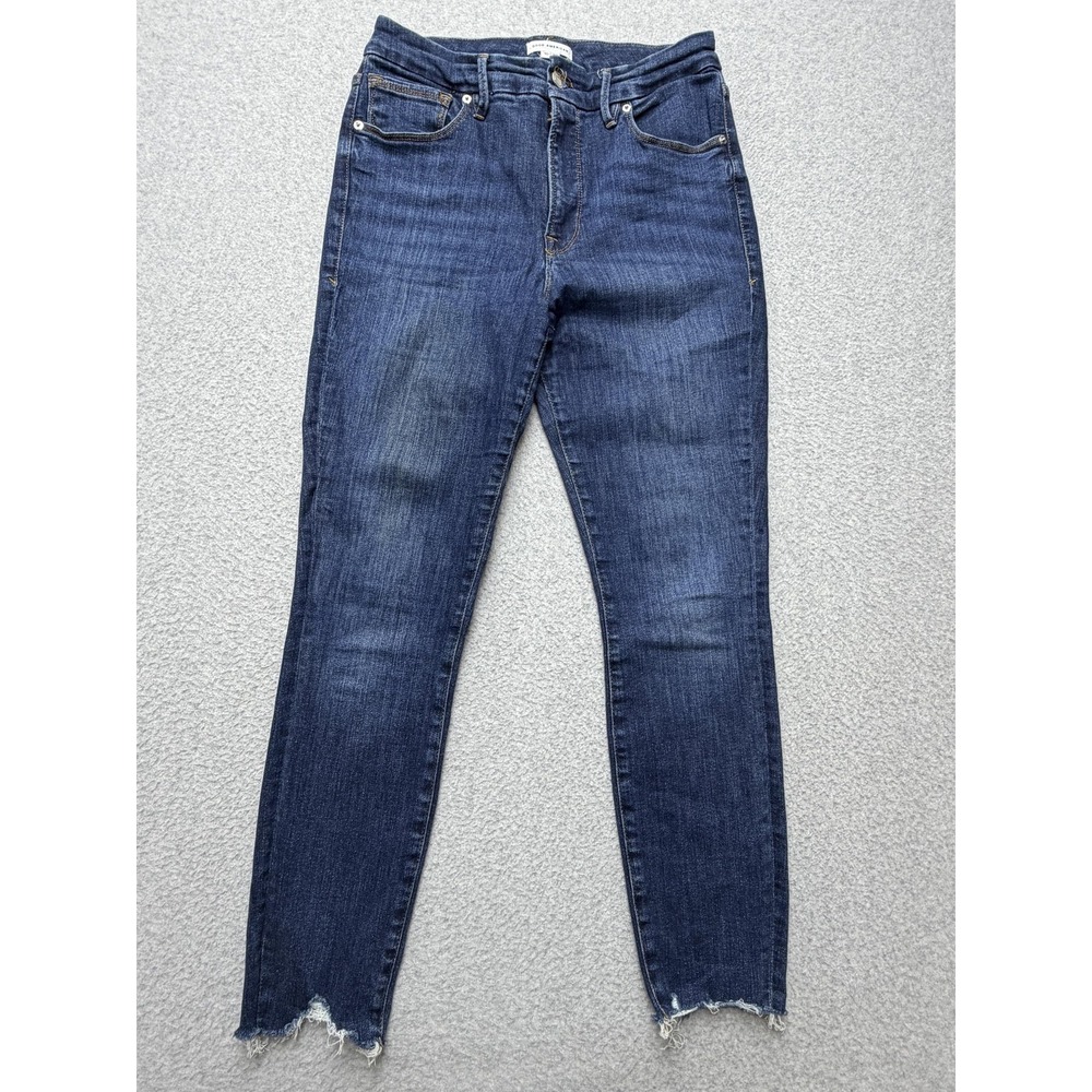 Good American Skinny Jeans Womens 10/30‎ Blue High Rise Distressed